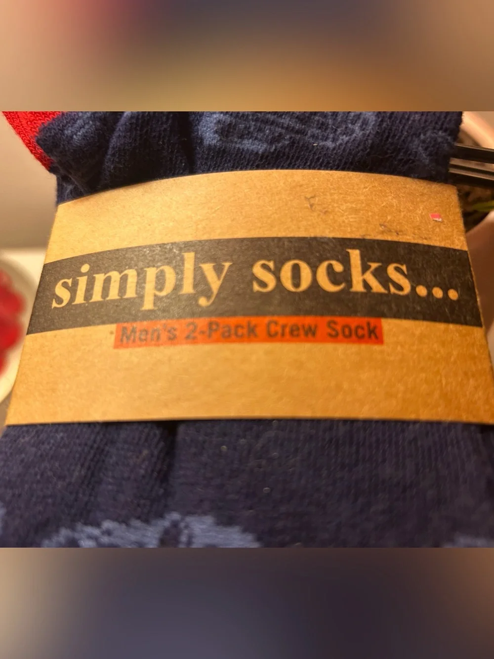 Simply Socks Men's Navy Patterned Crew Socks (2) with Coffee Mug - I’m Retired
